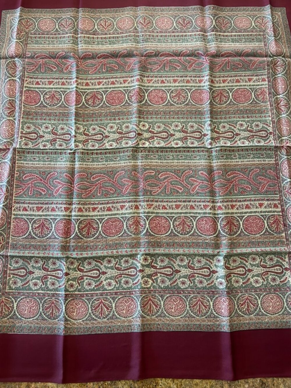 Beautiful Liberty of London Burgandy Silk Scarf Made in England - Picture 4 of 9